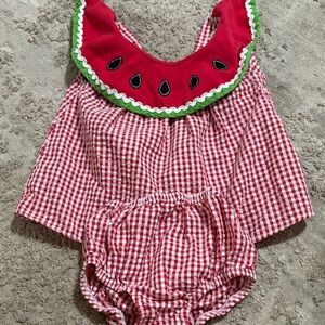 Starting Out Red and Green Gingham Diaper Cover Set